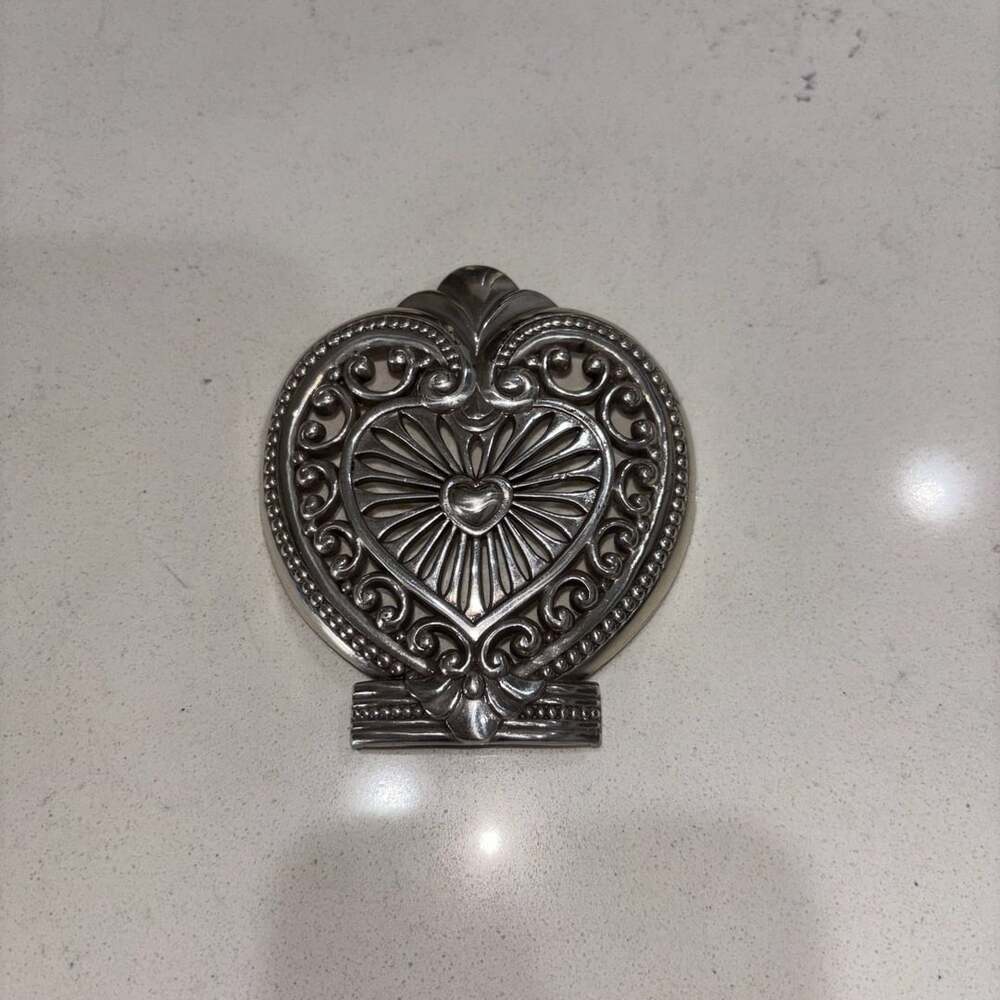 Brighton Bright Heart Night Light Cover Silver Plated Filigree